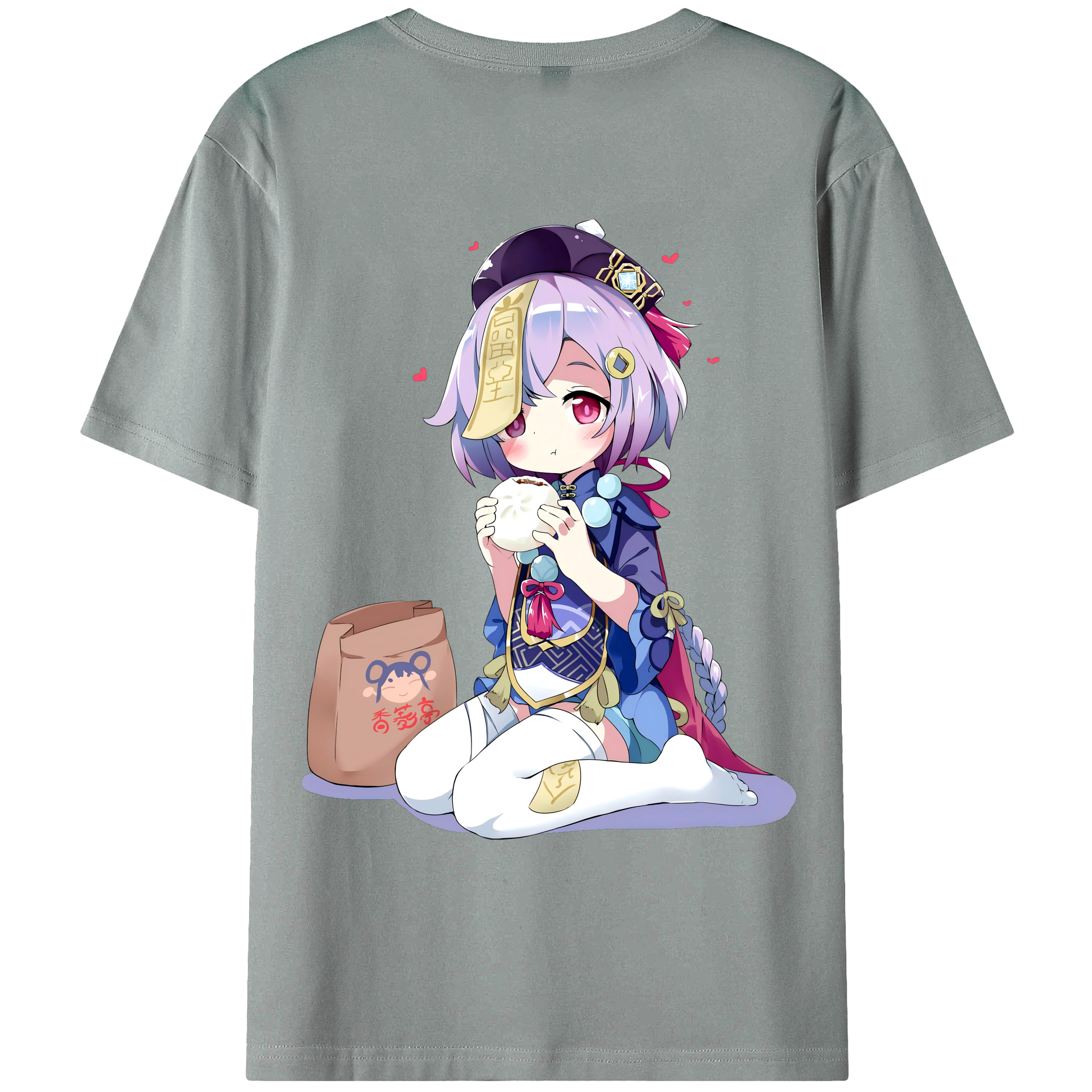 げんし神 七七 なな  genshin Nana 綿100％ メンズ半袖Tシャツ（バックプリント） 通気性